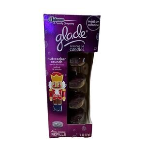 GLADE NUTCRACKER CRUNCH SCENTED OIL CANDLE REFILLS 4 PACK IN ORIGINAL BOX